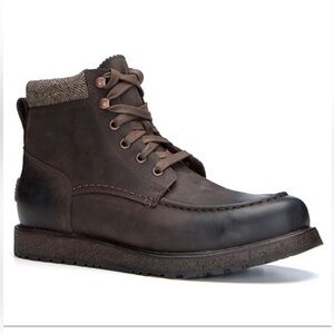 UGG Men's Dark Brown Leather Boots